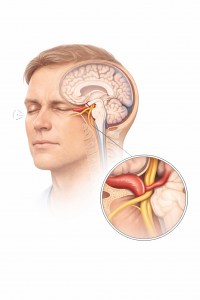 Hemispasmus Facialis Abbildung; einseitiges Gesichtszucken