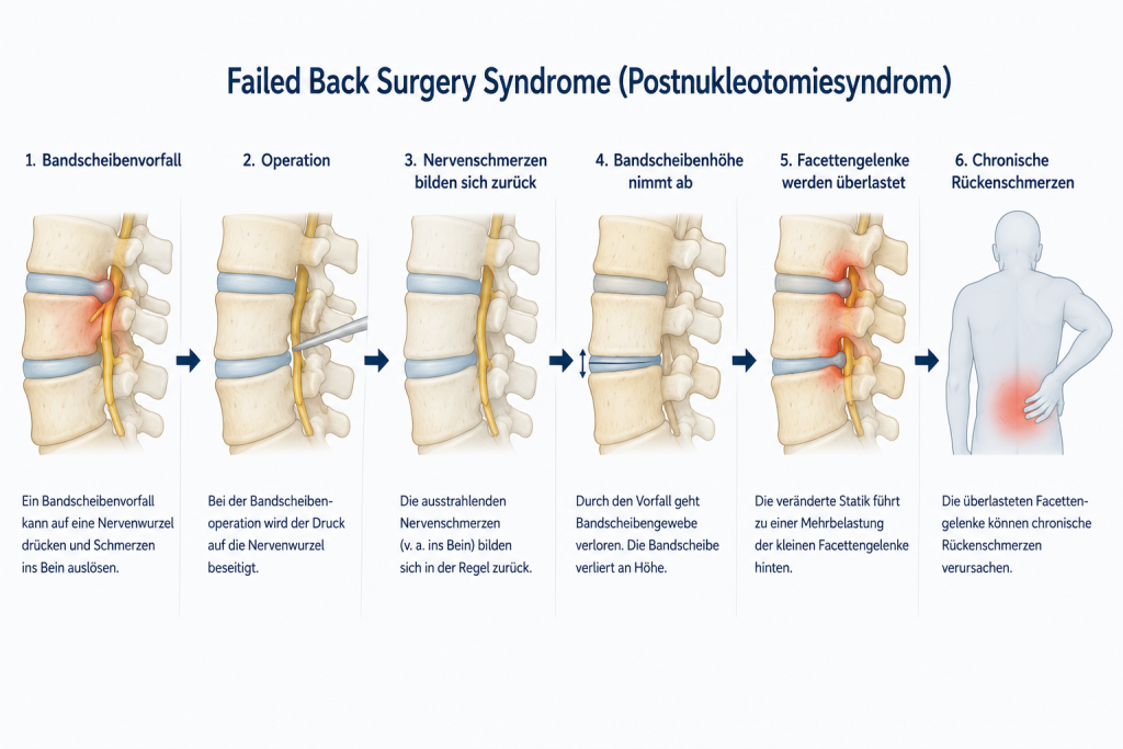 Darstellung: Illustration des failed back surgery syndrome erklärt